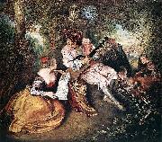 WATTEAU, Antoine The Love Song oil painting reproduction
